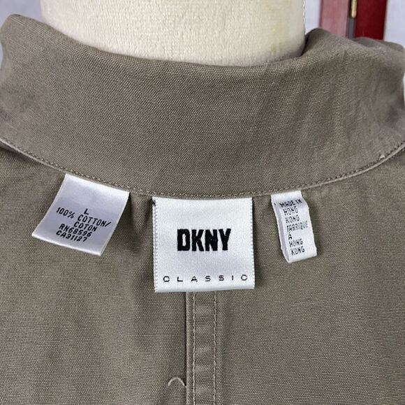DKNY Men’s Olive Green Khaki Zip Up Lightweight Jacket (Men’s Size: Large) - Picture 6 of 14